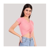 PPTHEFASHIONHUB - Peach Cotton Women's Regular Top ( Pack of 1 ) - None