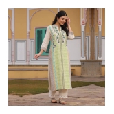 AMIRAS INDIAN ETHNICWEAR Cotton Flex Printed Straight Womens Kurti - Green ( Pack of 1 ) - None