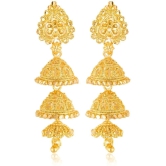 VIVASTRI Golden Jhumki Earrings ( Pack of 1 ) - Golden