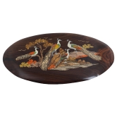 Rosewood Oval Big Peacock Panel