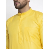 Jompers Mens Lemon Cotton Solid Kurta Only-L / Yellow