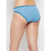 Clovia - Blue Cotton Printed Womens Bikini ( Pack of 1 ) - None