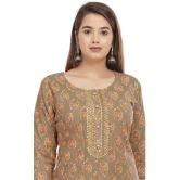 HIGHLIGHT FASHION EXPORT - Brown Straight Cotton Women''s Stitched Salwar Suit ( Pack of 1 ) - None