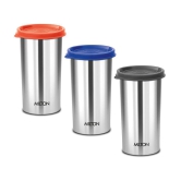 Milton Stainless Steel Tumbler with Lid Set of 3, 415 ml Each, Assorted (Lid Color May Vary) | Office | Gym | Yoga | Home | Kitchen | Hiking | Treking | Travel Tumbler - Assorted