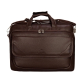 Leather World Classic 22Ltrs Brown P.U. Office Bag - Brown