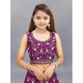 A TO Z CART Purple Silk Girls Lehenga Choli Set ( Pack of 1 ) - None