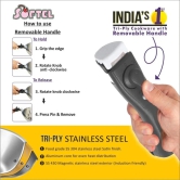 Softel Tri-Ply Stainless Steel kadhai with Removable Handle | Gas & Induction Compatible | Silver | 1 Pc 26 cm