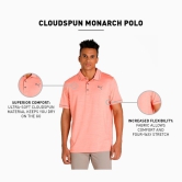 Puma Men's Cloudspun Monarch Polo Tshirt-ORANGE / S