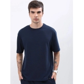 Ketch Polyester Oversized Fit Solid Half Sleeves Mens T-Shirt - Navy Blue ( Pack of 1 ) - None