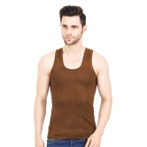 NRG Mens Sleeveless Colour Cotton Vest  ( Pack of 1 Light Brown ) G23