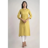 MAUKA - Mustard Rayon Womens Front Slit Kurti ( Pack of 1 ) - None