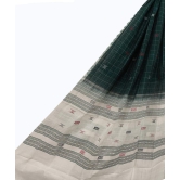 Green White Sambalpuri Handwoven Cotton Dupatta