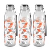 Milton Helix 1000 Pet Water Bottle, Set of 3, 1 Litre Each, Orange - Orange