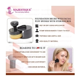 Majestique Blender Beauty Foundation Sponge & Professional Flat Round Shaped Blender Brush Pack of 2