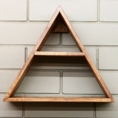 Barish Home DECORS - Wall Shelf Triangular | Wooden Wall Mount Shelf for Home Decor | Home Wall Decor Piece | Handcrafted with Rubberwood | 30 x 35 x 12 (H x W x D)