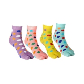 Texlon Multicolour Cotton Thumb Socks for Women - 4 Pair Pack