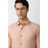 Men Peach Slim Fit Formal Full Sleeves Formal Shirt