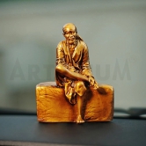 Artarium Car Dashboard Resin Sai Baba Idol Home Decor Item Sai Baba Murti Statue for Gift (Pack-1) Height -4 inch