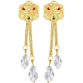 Vighnaharta Golden Drop Earrings ( Pack of 1 ) - Golden