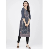 Ketch Polyester Printed Straight Womens Kurti - Grey ( Pack of 1 ) - None