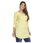 HIGHLIGHT FASHION EXPORT - Yellow Rayon Womens Straight Kurti ( Pack of 1 ) - L