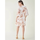 Floral Printed Bell Sleeves Ruffled Detail A-Line Dress