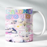 ForVano Anime Printed Mug for Gifting Jujutsu Kaisen Gojo Ceramic Cup with Keychain Combo S6