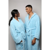 Fur couple bathrobe-Sky Blue / XXL / XS