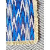 Ikat Design Printed Blue Colour Cushion Cover Size 16x16