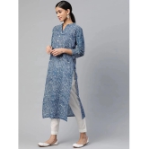 SVARCHI - Blue Cotton Womens Straight Kurti ( Pack of 1 ) - None