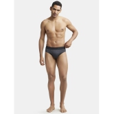 Jockey 1010 Men Super Combed Cotton Solid Brief with Stay Fresh Treatment - Black Melange - None