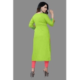 haya fashion - Lime Green Rayon Women's Straight Kurti ( Pack of 1 ) - None