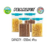 PearlPet - Blue Polyproplene Food Container ( Pack of 4 ) - Blue