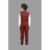 DKGF Fashion - Maroon Cotton Blend Boys Shirt & Pants ( Pack of 1 ) - None