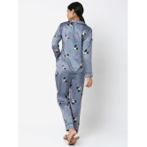 Smarty Pants - Grey Satin Womens Nightwear Nightsuit Sets ( Pack of 1 ) - None