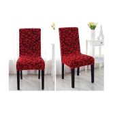 House Of Quirk 1 Seater Polyester Chair Cover ( Pack of 4 ) - Red