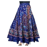 Rangun Cotton Pleated Skirt - Blue - 33-36