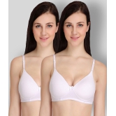 Softskin - White Cotton Blend Lightly Padded Women's T-Shirt Bra ( Pack of 2 ) - 40B