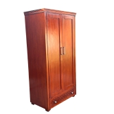 Wooden Twist Madera Solid Teak Wood 2 Door Wardrobe-Brown