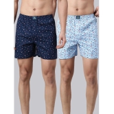 Joven Light Blue Cotton Mens Boxer- ( Pack of 2 ) - None