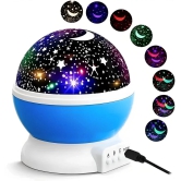 Star Master Projector with USB Wire Colorful Romantic LED Cosmos Star Master Sky Starry Night Projector Bed Light Lamp-Multicolor