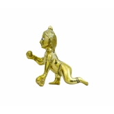 COPPERHOARD Brass Ashta Dhatu Laddu Gopal Kanha Bal Krishna Statue Idol 550 Grams for Home Temple Pooja Mandir