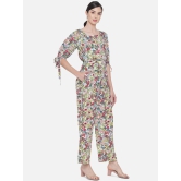 ALL WAYS YOU Women jumpsuit Poly Crepe fabric with Half Sleeves & Square Neck Multicolor XXL