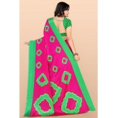 LEELAVATI - Pink Crepe Saree With Blouse Piece ( Pack of 1 ) - Pink