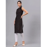 JC4U Rayon Printed Straight Womens Kurti - Black ( Pack of 1 ) - None