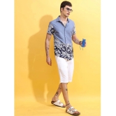 Ketch 100% Cotton Regular Fit Printed Half Sleeves Mens Casual Shirt - Blue ( Pack of 1 ) - None