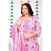 Swasti Cotton Printed Straight Womens Kurti - Pink ( Pack of 1 ) - None