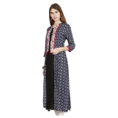 Alena - Navy Rayon Womens Jacket Style Kurti - None