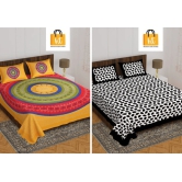 Bedsheet  Adda -100% Pure Cotton Jaipuri Printed Double Bedsheet-124