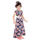 Zadmus Girls Printed Stylish Gown Dress (Blue,5 - 6 Years) - None